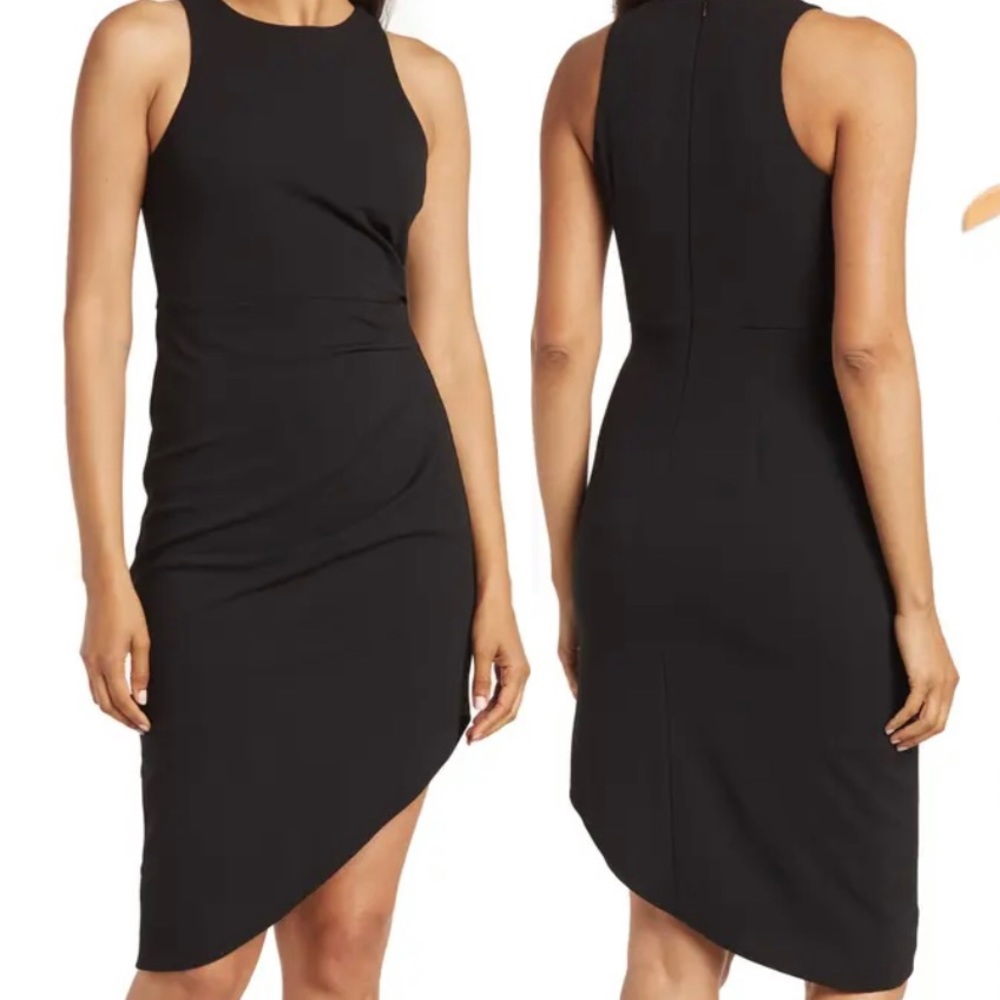 Black Donna Morgan asymmetrical dress
